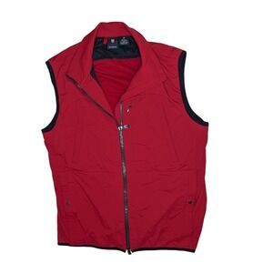 Victorinox Vest Mens Medium Red Pertex Equilibrium Stretch Full Zip Lightweight